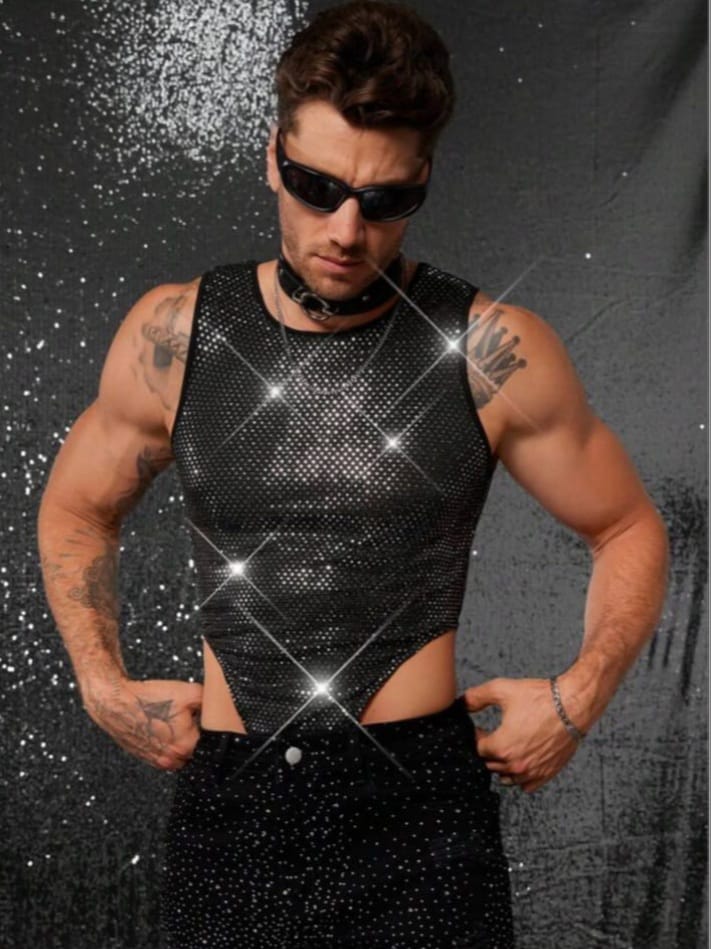 Men's Knitted Fashionable Casual Skinny Bodysuit